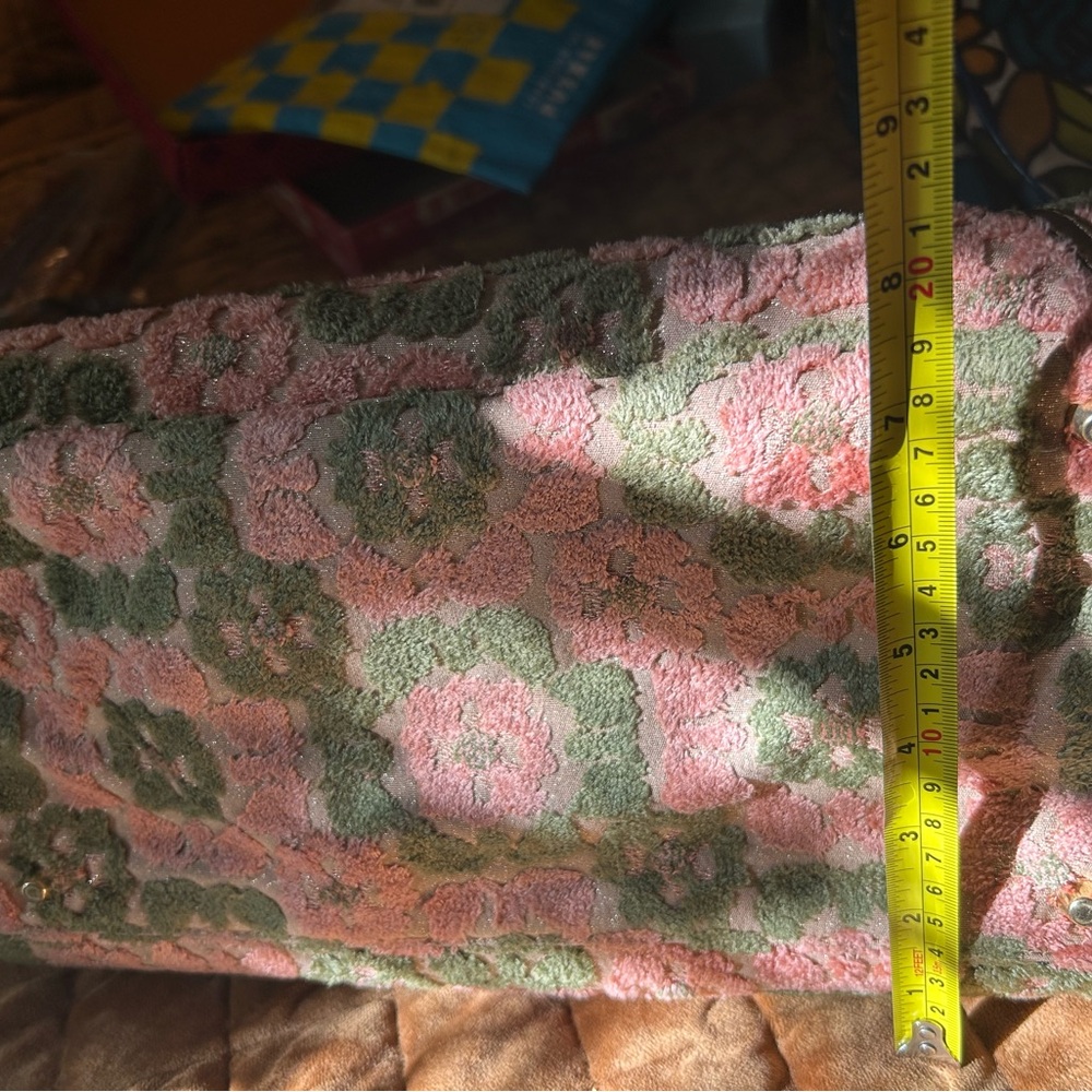 Anthropologie Floral Satchel in Pink and Green - Picture 7 of 8